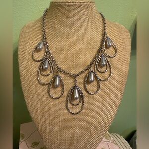 Elegant Silver Teardrop Necklace